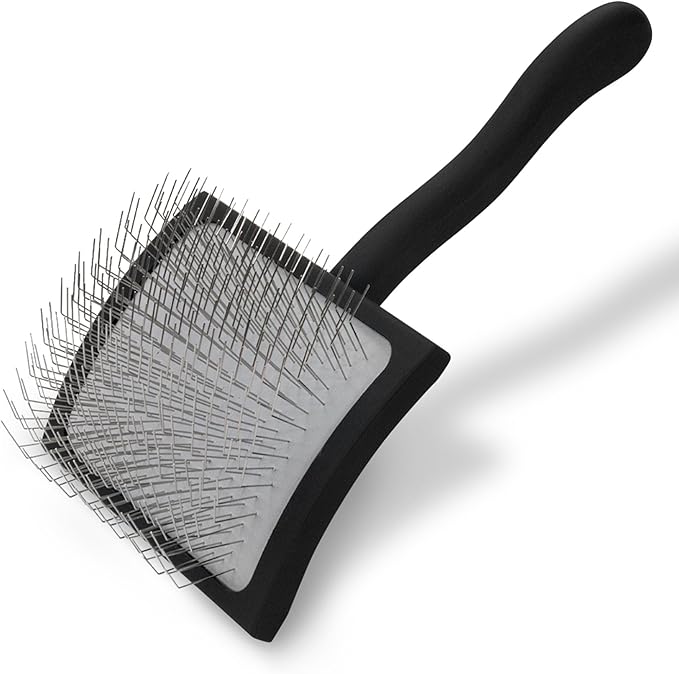 Chris Christensen Big K Dog Slicker Brush for Dogs (Goldendoodles, Labradoodles, Poodles), Groom Like a Professional, Fluff Detangle Style, Saves Time Energy, Black, Large-Mewly Pet