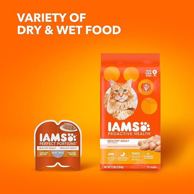 IAMS Proactive Health Adult Healthy Dry Cat Food with Chicken, 22 lb. Bag-Mewly Pet