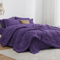 Love's cabin Queen Comforter Set Purple, 7 Pieces Queen Bed in a Bag, All Season Bedding Sets with 1 Comforter, 1 Flat Sheet, 1 Fitted Sheet, 2 Pillowcase and 2 Pillow Sham