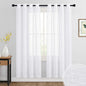 RYB HOME Sheer Curtains 72 inchs Long - Grommet Semi Sheer Curtains, Privacy Linen Textured Drapes for Bedroom Living Room Dining Balcony Bathroom, 52 inches Width x 72 inches Length, 1 Pair
