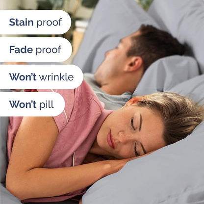 Twin 4 Piece Sheet Set - Comfy Breathable & Cooling - Ultra-Soft Hotel Luxury Bedding Set with 8-16 Inch Deep Pockets - 1 Flat & 1 Fitted Sheet & 2 Pillowcases - Wrinkle Free & Easy Care - Steel Blue