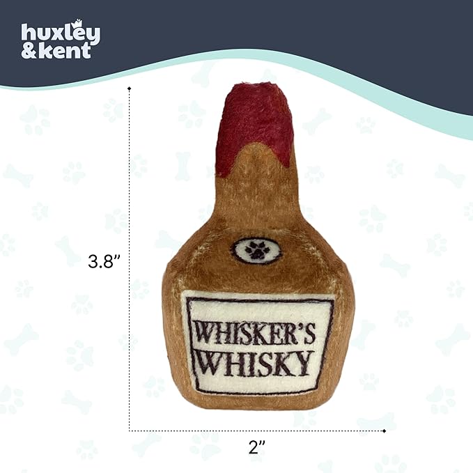 Huxley & Kent Plush Cat Toy - Interactive Catnip Toy for Cats & Kittens - Soft Kitty Toy with Crinkle & Catnip - Fun Indoor Play Toy - Whisker's Whiskey-Mewly Pet