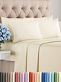 King Sheets Set 6 Piece - Includes 4 Pillowcases - Bed Sheets King Size - Soft Hotel Luxury Bedding - Cooling, Comfy, Cozy & Breathable - 1 Flat & 1 Fitted & 4 Pillowcases w/ Deep Pockets - Off White