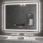 Vanity Mirror with Lights, 48x40 Inch Gradient Front and Backlit Smart Mirror, 3 Colors Dimmable CRI>90 Double Lights, IP54 Enhanced Anti-Fog, Hanging Plates Wall Mount LED Mirror