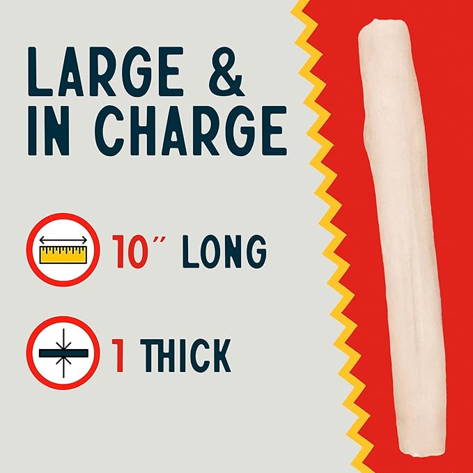 Canine Chews 10" Dog Rawhide Retriever Rolls - Rawhide Bones for Large Dogs (50 pk) - Natural Beef Dog Rawhide Chews - Single Ingredient Dog Rawhide Bones - Large Rawhide Bones for Dogs Dental Chew-Mewly Pet