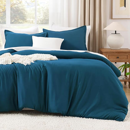 Litanika Comforters Teal Super King Plus Size, 3 Pieces Lightweight Solid Bedding Set & Collections, All Season Fluffy Bed Set (128x120In Comforter & 2 Pillowcases)