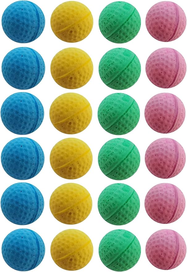 YnFag Foam Soccer Balls - Cat Toys for Indoor Cats (24 Pcs Individual Color Balls)-Mewly Pet