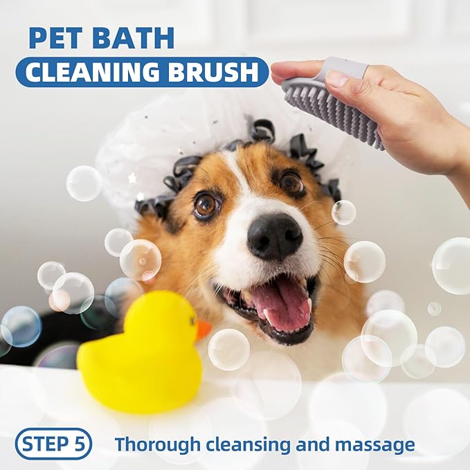 Dog Brush for Shedding,7 PCS Pet Grooming Brush Kit to De-fur & Hair Slicker Deshedding Brushes with Undercoat Rake Comb Bath Brush&Nail Clipper for Grooming Short Long Haired Dogs Cats Blue-Mewly Pet