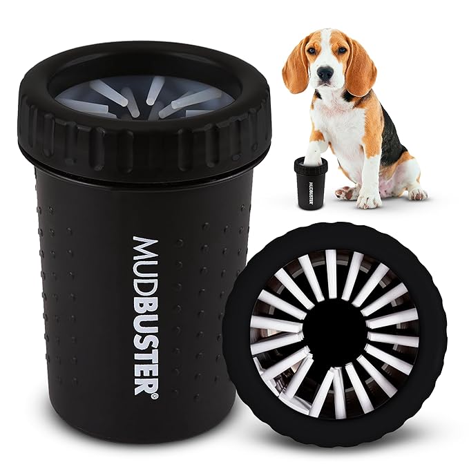 Dexas Medium Dog Paw Cleaner, Matte Black - Premium Quality Pet Supplies and Dog Accessories - Easy to Use and Clean MudBuster for Dogs - Patented Product - BPA Free-Mewly Pet