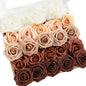 Ling's moment Artificial Flowers Fake Silk Peonies Faux Foam Roses Combo for DIY Wedding Bouquets Centerpieces Arrangements Bridal Shower Party Home Decorations, Dried Flower & Orange, 19pcs