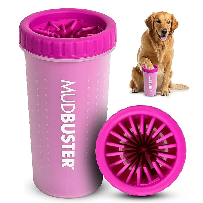 Dexas MudBuster Portable Large Dog Paw Cleaner, Fuchsia - Premium Pet Supplies and Accessories-Mewly Pet