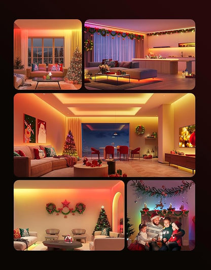 Govee 65.6ft RGBIC LED Strip Lights, Color Changing LED Strips, App Control via Bluetooth, Smart Segmented Control, Multiple Scenes, Enhanced Music Sync LED Lights for Bedroom, Home Decor (2 X 32.8ft)