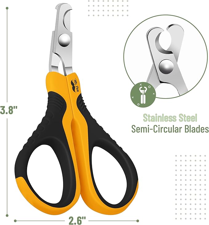 Mr. Pen Cat Nail Trimmer - Cat & Dog Nail Clippers, Claw Trimmer - Orange/Black-Mewly Pet