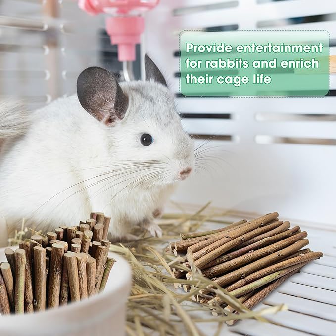 250g Natural Peach Wood Chew Sticks for Rabbits, Hamsters, Chinchillas - Extra Hard Teeth Grinding Toy | Untreated, Safe & Long-Lasting Rodent Chews-Mewly Pet