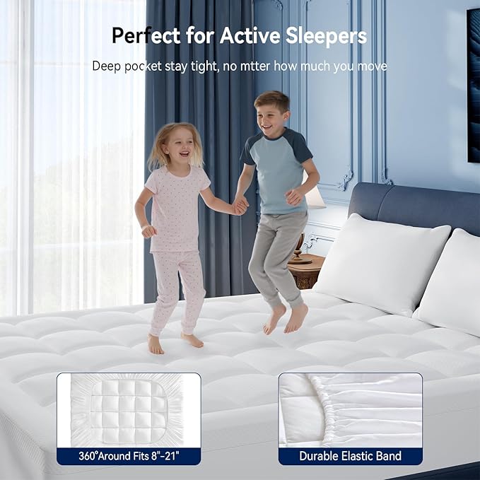 ELEMUSE Twin Size Dual Layer 3 Inch Memory Foam Mattress Topper, 2 Inch Cooling High Density Memory Foam Bed Pad and 1 Inch Plush Feel Pillow Top Mattress Topper Cover for Back Pain Relief