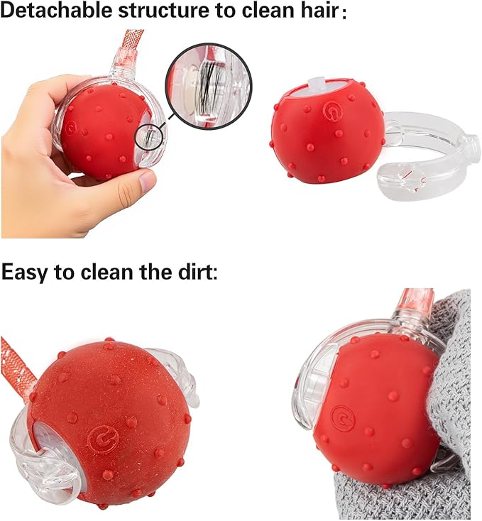 Red & Green Interactive Cat Toy Ball Combo – Automatic Agile Moving Cats Toys with 4 Tail Accessories, Bird Chirping & Motion Activated, Kitten Balls for Multi-Cat Households-Mewly Pet