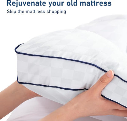 Twin Mattress Topper Extra Thick Pillowtop Cooling Plush Mattress Pad Cover Protector with 8-21 Inch Deep Pocket 3D Snow Down Alternative Fill White