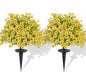 23" Set of 2 Artificial Boxwood Topiary Ball with Violet Flowers with Spikes, UV Resistant Faux Greenery Shrubs, Realistic Fake Bushes Plants for Garden, Yard, Front Porch, Patio Decor (Yellow)