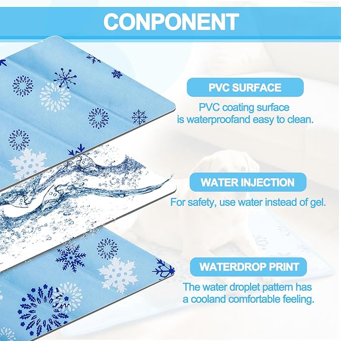 Dog Cooling Mat, Cooling Mat for Dogs & Cat, Provides Instant Relief for Small, Medium, Large Dogs, Washable, Non-Slip Design, Perfect for Hot Summer Days to Keep Pets Comfortable (L 23.6''*35.4'')-Mewly Pet