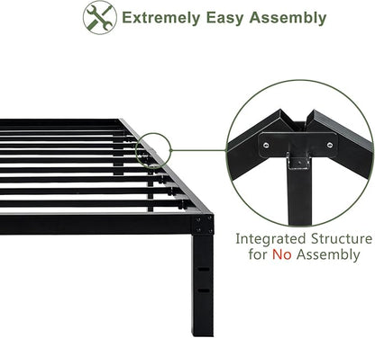 45MinST 14 Inch Reinforced Platform Bed Frame/3500lbs Heavy Duty/Easy Assembly Mattress Foundation/Steel Slat/Noise Free/No Box Spring Needed, Twin