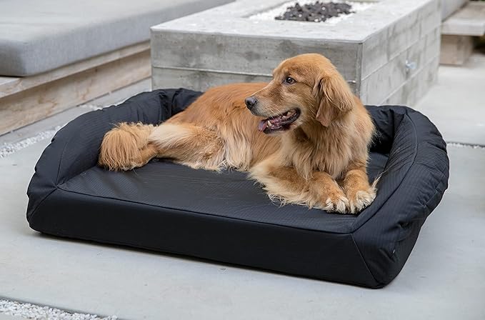 K9 Ballistics Tough Orthopedic Large Bolster Dog Bed - Washable, Durable and Water Resistant Dog Bed - Made for (L) Large Big Dogs, 40"x34", Sandstone-Mewly Pet