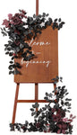 Ling's moment 2pcs Wedding Flowers Garland Artificial Floral Swag Arch Decorations Greenery Arrangements Black & Burgundy Ceremony Reception Garden Easel Wall Entryway Outdoor NOT Include Sign