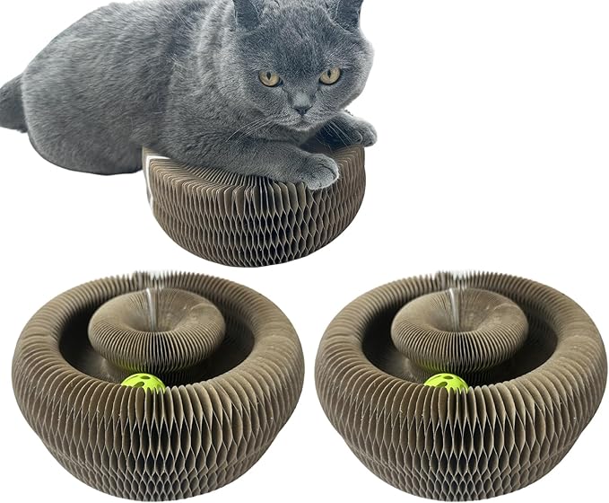 Magic Accordion Cat Scratching Board - Interactive Toy for Bored Indoor Cats, Fun & Durable Cat Toys 2Pack-Mewly Pet