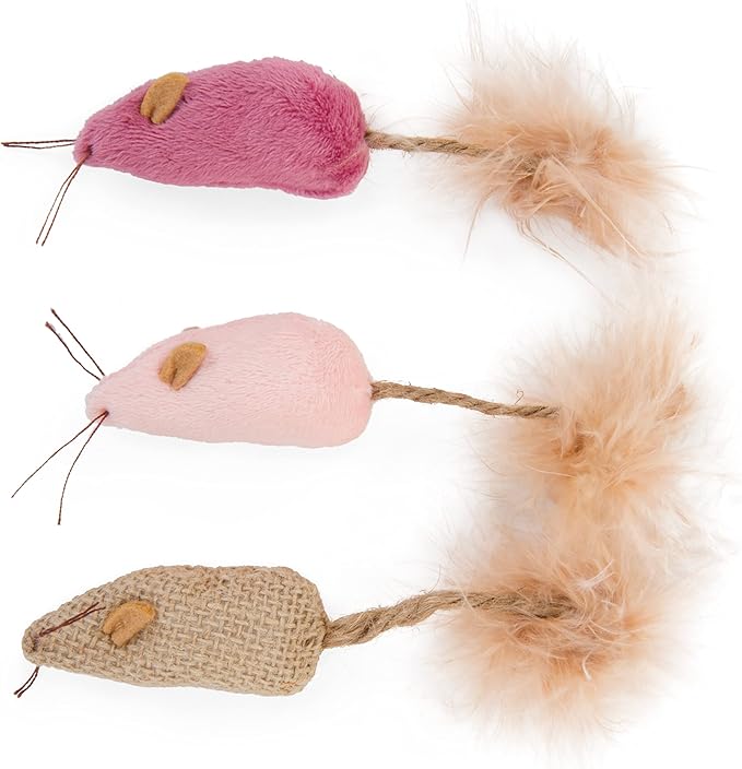 Petlinks (3 Count) 3 Blind Mice Catnip Cat Toys - Randomly Selected Color, 3 Count-Mewly Pet
