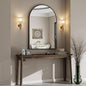VooBang Arched Wall Mirror, 32 x 48 inch Arch Bathroom Mirror, Wall Mounted Vanity Mirror with Arch Metal Frame, Modern Bathroom Vanity Mirror for Bedroom, Living Room, Hanging or Leaning, Black
