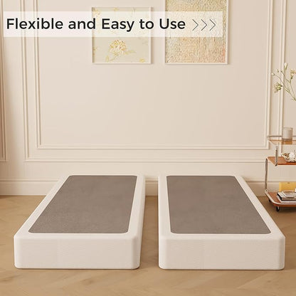 Split California King Box Spring 5 Inch, Easy Assembly Bed Foundation, Heavy Duty Low Profile Metal Box Spring with Fabric Cover, Noise Free