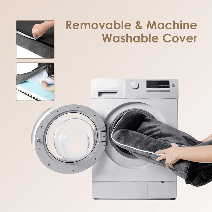 EHEYCIGA Orthopedic XL Dog Beds, Waterproof Memory Foam Dog Bed for Extra Large Dogs, Non-Slip Bottom and Egg-Crate Foam Big Pet Couch Bed with Washable Removable Cover, Dark Grey-Mewly Pet