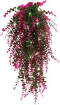 Fake Hanging Planta Faux Hanging Plants Indoor Artificial Decor outdoor Faux Plants UV Resistant Fake Hanging Plants for Wall House Room Patio Indoor Outdoor Home Shelf Office Wall Decor(Fuchsia)