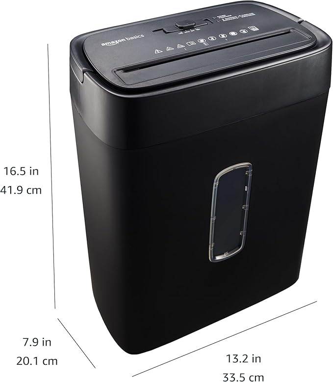 Amazon Basics Cross Cut Paper and Credit Card Shredder, 12 Sheet (New Model), Black-Mewly Pet