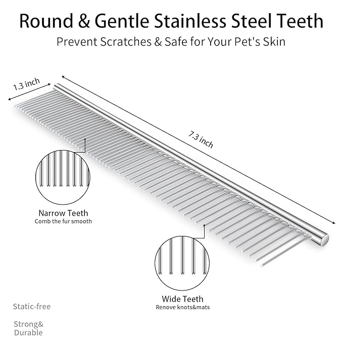 3 PCS Dog Grooming Brush Kit – Self Cleaning Slicker Brush for Shedding Short & Long Haired Dogs & Cats. Removes Loose Fur, Undercoat, Mats, Tangles for Small, Medium & Large Pets. Purple-Mewly Pet