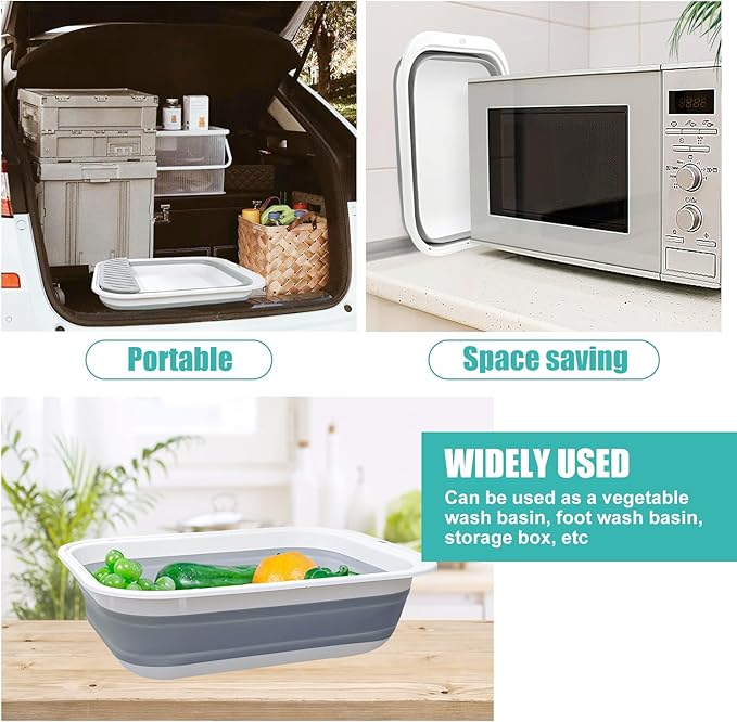 Cat Litter Box for Travel, 18"×14" Grey Small Litter Box for Open Foldable Waterproof Litter Pan,Kitty Litter Box Easy to Clean and Assemble, Portable Litter Box with Scoop-Mewly Pet