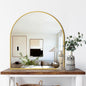 FICTOR Bathroom Vanity Mirror for Wall,32”x30” Arched Metal Framed Bathroom Mirror for Over Sink,Entryway,Living Room,Bedroom(Gold)