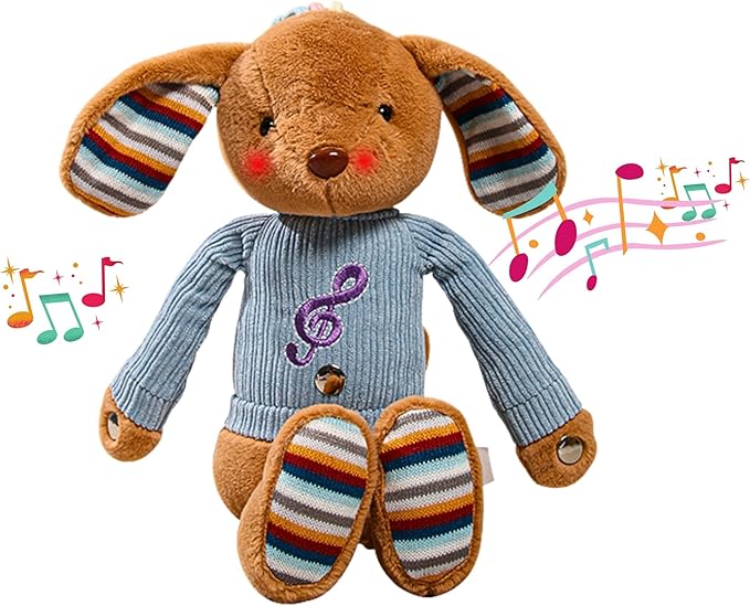 Lumio Musical Stuffed Animal Plush Toy with Lights & Sounds - Cute Interactive Toy for Newborns, and 3 6 12 to 48 Months (Puppy)-Mewly Pet