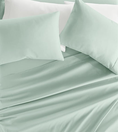 Linen Market Double-Brushed Microfiber Full Sheet Set 4 Piece – Oeko-TEX Certified Ultra Soft & Wrinkle-Free - 16" Deep Pocket Sheets - Easy Care Full Size - Mint