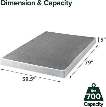 ZINUS 5 Inch Queen Metal Smart Box Spring with Quick Assembly, Mattress Foundation, Strong Metal Frame, Easy Assembly