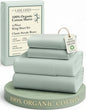 LANE LINEN 100% Organic Cotton Sheets King Size, 15" Deep Pocket Fully Elasticized Soft & Comfy Percale Bedding, Eco Friendly Naturally Temperature Regulating Cotton Sheets King- Cool Blue