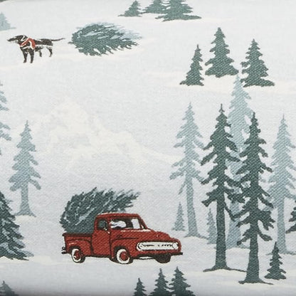 Eddie Bauer - Full Sheets, Cotton Flannel Bedding Set, Brushed For Extra Softness, Cozy Home Decor (Tree Farm, Full)