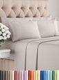 King 6 Piece Sheet Set - Comfy Breathable & Cooling - Ultra-Soft Hotel Luxury Bedding Set with 8-16 Inch Deep Pockets - 1 Flat & 1 Fitted Sheet & 4 Pillowcases - Wrinkle Free & Easy Care - Light Grey