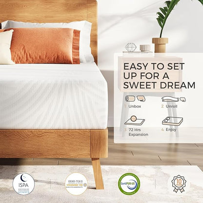 Sweetnight Memory Foam Mattress, 12 Inch Queen Size Mattress in a Box for Pressure Relief & Motion Isolation, CertiPUR-US Certified Plush Queen Foam Mattresses