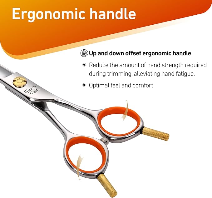 Fenice Peak 5'' Small Straight Scissors Lightweight Dog and Cat Grooming Scissors with Safety Round Tip JP440C Stainless Steel Sharp Blades for Body Facial Nose Ear and Paw Hair Easy Use-Mewly Pet