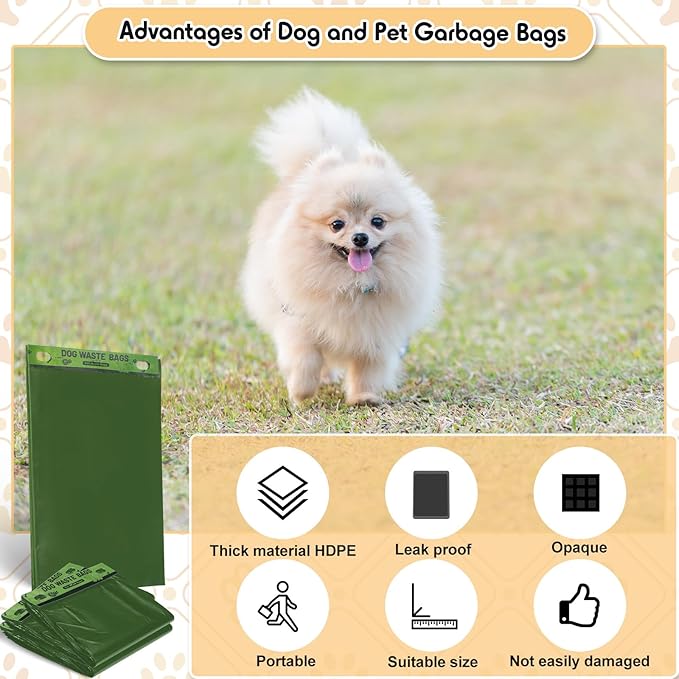 Ireer 5000 Pcs 50 Counts 5000 Pcs Header Bag Bulk Dog Pet Waste Bags Poop Easy Single Pull for Poop Dog Waste Station Fit Hang Hole Dispenser Home Outdoor (Green)-Mewly Pet