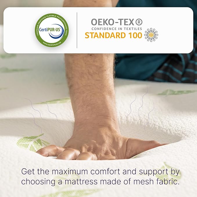 NapQueen King Size, 10 Inch Anula Green Tea Infused Memory Foam Mattress, Bed in a Box, CertiPUR-US Certified Mattress