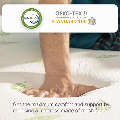 NapQueen Twin XL Size Mattress, 6 Inch Anula Green Tea Infused Memory Foam Mattress, CertiPUR-US Certified