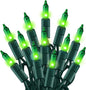 Dazzle Bright St. Patrick's Day Lights, 20FT 100 Count Incandescent Waterproof Mini String Lights Plug in, Connectable Christmas Decoration for Indoor Outdoor Home Party Garden Yard (Green)