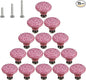 HUAMULAN 15 PCS Cabinet Knobs Glossy Ceramic Dresser Mushroom Table Drawer Cupboard Pull Furniture DIY Wardrobe Solid Color Vintage Handle,with 3 Size Mounting Screws