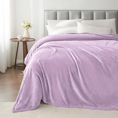 BEDELITE Fleece Blanket King Size Blankets for Bed, Luxury Plush Cozy Fuzzy Blanket 108x90 inches, Super Soft Warm Lightweight Throw Blanket All Seasons Suitable, Lilac
